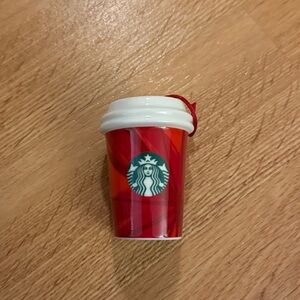 Red and White Starbucks Coffee Cup Ornament